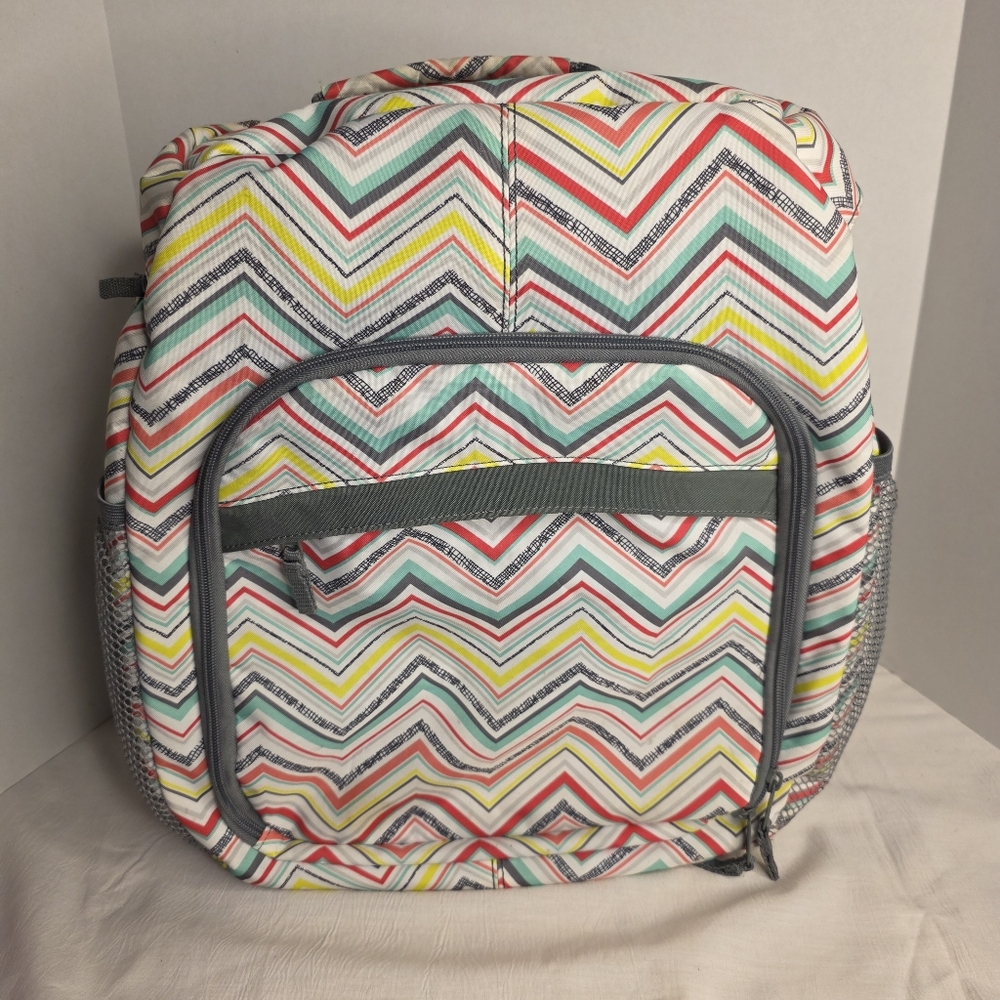 Thirty-One Get Creative Backpack Chevron‎ Multicolor Organizer Craft Bag